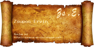 Zsupos Ervin névjegykártya